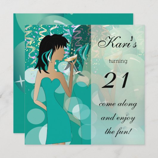 21e verjaardag van de Bashpartij Kaart (Voorkant / Achterkant)