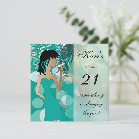 21e verjaardag van de Bashpartij Kaart (Staand voorkant)