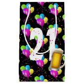 21e verjaardag van de bier en de ballonnen klein cadeauzakje (Voorkant)