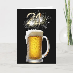21e verjaardag van de bier en de Sparklers Kaart