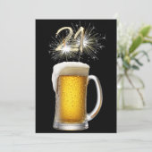 21e verjaardag van de bier en de Sparklers Kaart (Staand voorkant)