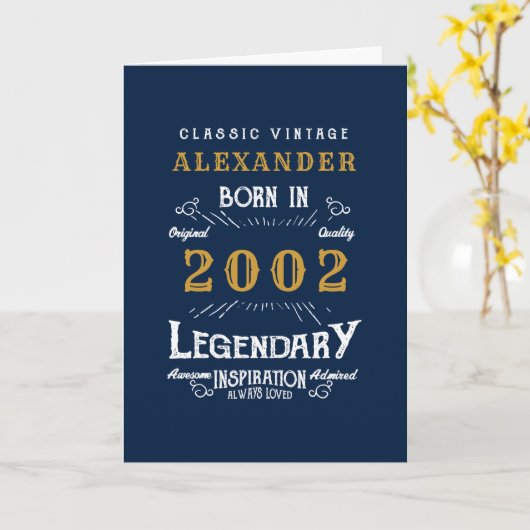 21e verjaardag van de  blauwe Legendgroet 2002 Kaart (Gele Bloem)