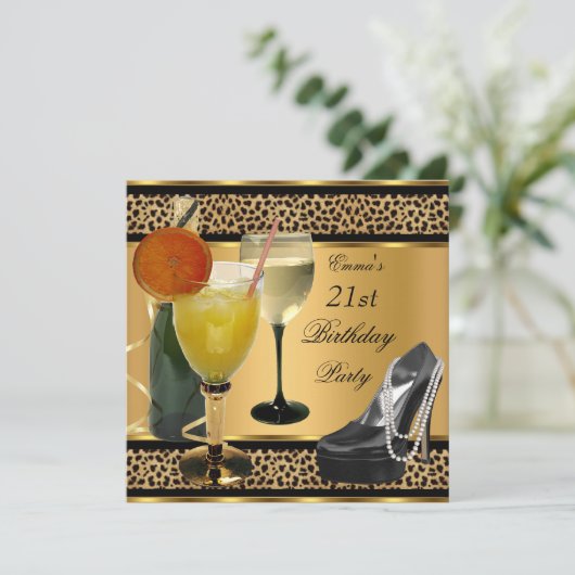 21e verjaardag van de Drink van de Leopard-partij Kaart (Staand voorkant)