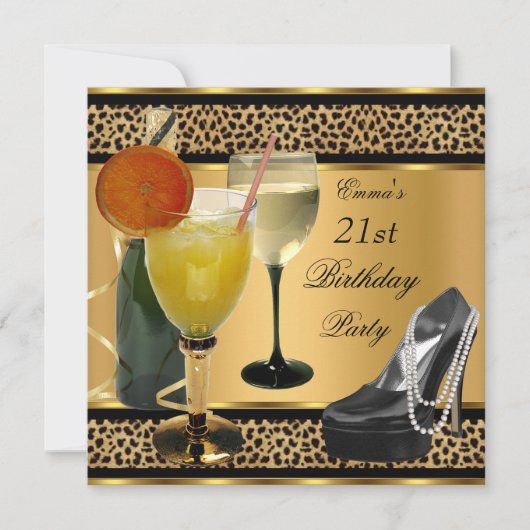 21e verjaardag van de Drink van de Leopard-partij Kaart (Voorkant)