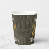 21e verjaardag van de Faux Gold & Faux Wood Papieren Bekers (Links)