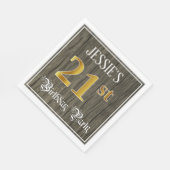 21e verjaardag van de Faux Gold & Faux Wood Servet (Hoek)