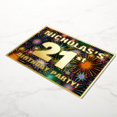 21e verjaardag van de feestdag — Fun, kleurrijke F Folie Uitnodiging (Gedraaid)