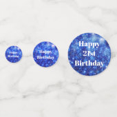 21e verjaardag van de gepersonaliseerde blauwe gla confetti (Achterkanten)