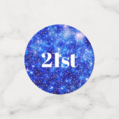 21e verjaardag van de gepersonaliseerde blauwe gla confetti (Kleine voorkant)