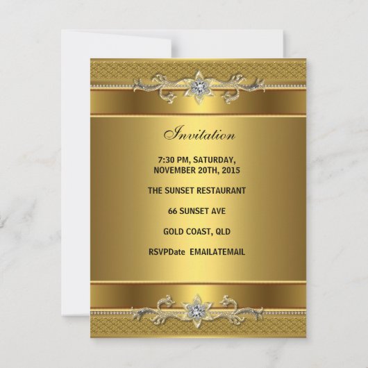 21e verjaardag van de gouddiamantjuweel kaart (Achterkant)