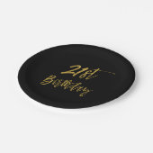 21e verjaardag van de gouden folie papieren bordje (Gekanteld)