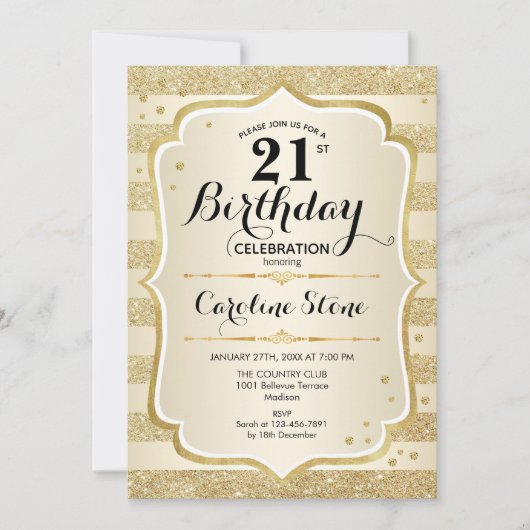 21e verjaardag van de goudprijs kaart (Voorkant)