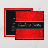 21e verjaardag van de Helderrode sterren in zwart- Kaart (Voorkant / Achterkant)