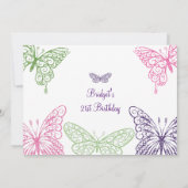 21e verjaardag van de kleurrijke fluitbuikvlies kaart (Achterkant)