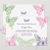 21e verjaardag van de kleurrijke fluitbuikvlies kaart (Voorkant / Achterkant)