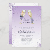 21e verjaardag van de lavender ombre Champagne Toa Kaart (Voorkant / Achterkant)