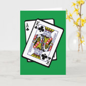 21e verjaardag van de luie en koning van de clubs kaart (Gele Bloem)