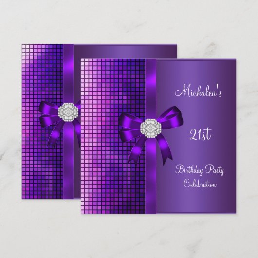 21e verjaardag van de Paarse diamantboot Kaart (Voorkant / Achterkant)