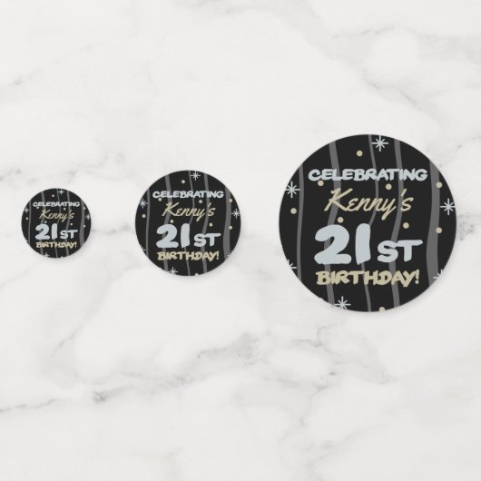 21e verjaardag van de partij voegt Jouw naam toe Confetti (Voorkanten)