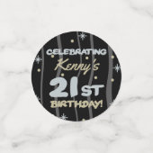 21e verjaardag van de partij voegt Jouw naam toe Confetti (Kleine voorkant)