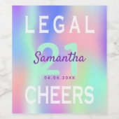 21e verjaardag van de regenboogpartij wettelijk mo wijn etiket (Enkel label)