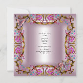 21e verjaardag van de roze Floral White Butterfly Kaart (Achterkant)