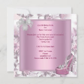 21e verjaardag van de roze Martini High Heel Flora Kaart (Achterkant)
