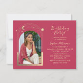 21e verjaardag van de Selderfgoedfoto Magenta Gold Kaart (Voorkant)