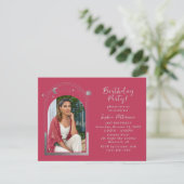 21e verjaardag van de Selderfgoedfoto Magenta Silv Kaart (Staand voorkant)