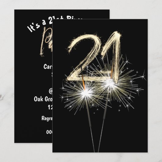 21e verjaardag van de Sparklers Kaart (Voorkant / Achterkant)