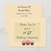 21e verjaardag van de verjaardag kaart (Voorkant / Achterkant)