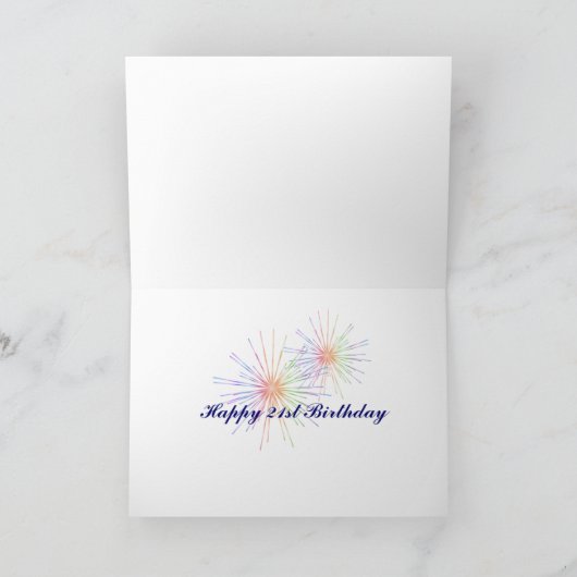 21e verjaardag van de verjaardag kaart (Binnen)