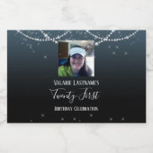 21e verjaardag van de viering van Ombre Diamond Likeurfles Etiket (Enkel label)