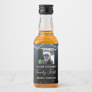 21e verjaardag van de viering van Ombre Diamond Likeurfles Etiket