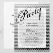 21e verjaardag van de zwarte Chevron Grunge Invite Kaart (Voorkant / Achterkant)
