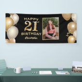 21e verjaardag van de Zwarte en Gold-ballonnen Fot Spandoek (Beurs)