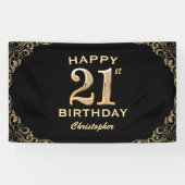21e verjaardag van de zwarte en goudfeestdag spandoek (Horizontaal)