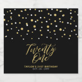 21e verjaardag van de zwarte & goudbekisting Beer  Bier Etiket (Enkel label)