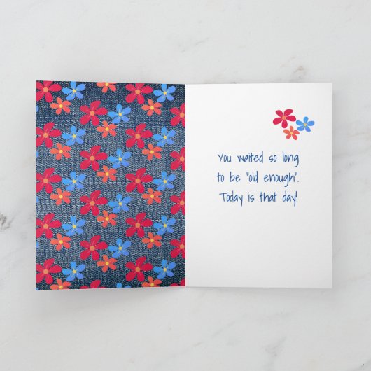 21e verjaardag van denim kaart (Binnen)