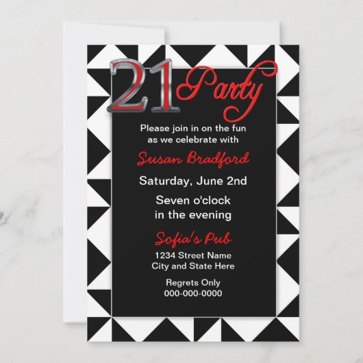 21e verjaardag van feestdagen - Vrouwen, B/W-spier Kaart (Achterkant)