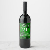 21e verjaardag van het groene naar zwarte Waterver Wijn Etiket (Voorkant)