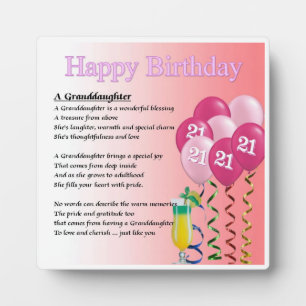 21e verjaardag van het ontwerp van kleindochter ge fotoplaat