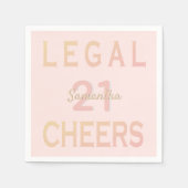 21e verjaardag van het roos gouden roze servet (Voorkant)