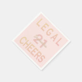 21e verjaardag van het roos gouden roze servet (Hoek)