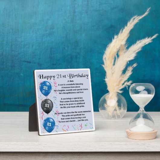 21e verjaardag van het Zoon-gedicht van Birthday Fotoplaat (Insitu)