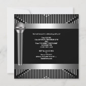 21e verjaardag van man Black Metal Microphone Kaart (Achterkant)