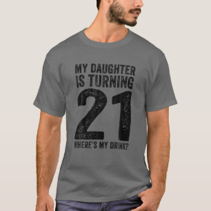 21e verjaardag van pap mam 21 jaar oude dochter fa t-shirt