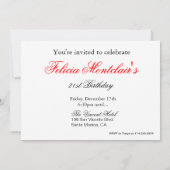 21e verjaardag van Posh Purse, High Heels en Lipst Kaart (Achterkant)