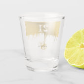 21e verjaardag van Trendy Gold Metallic Drips Shot Glas (Achterkant)
