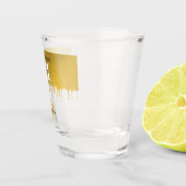21e verjaardag van Trendy Gold Metallic Drips Shot Glas (Rechts)